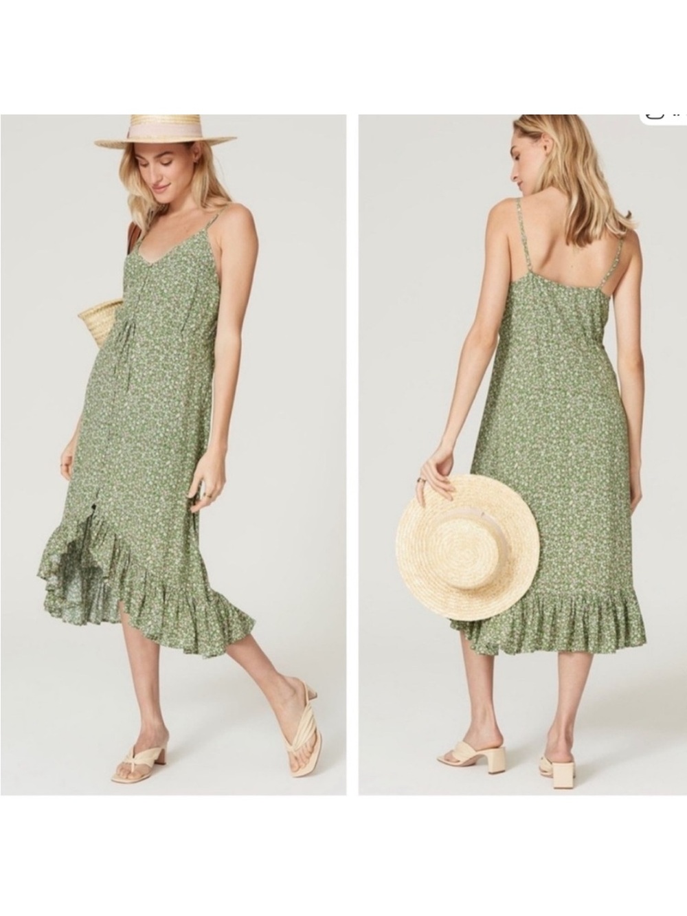 Rails Frida Strappy Sundress in Green and Pink Floral